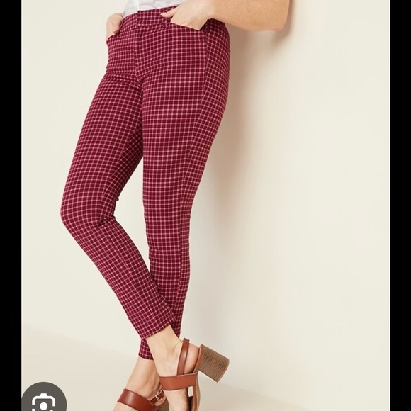 Mid-Rise Printed Pixie Ankle Pants, Pink/Burgundy size 12 - Picture 5 of 5